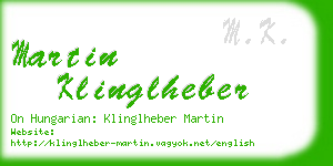 martin klinglheber business card